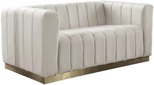 Marlon Cream Velvet Loveseat - Furniture Stars (Chicago, IL)