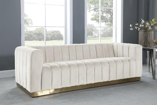 Marlon Cream Velvet Sofa - Furniture Stars (Chicago, IL)