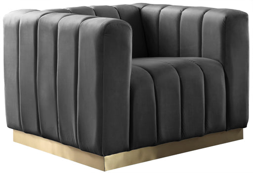Marlon Grey Velvet Chair - Furniture Stars (Chicago, IL)