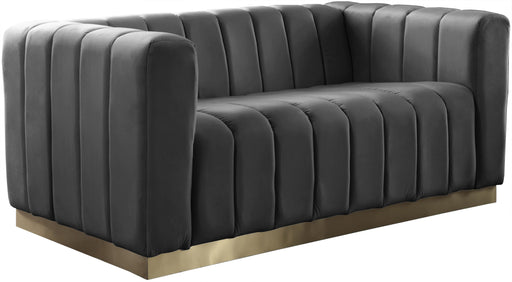 Marlon Grey Velvet Loveseat - Furniture Stars (Chicago, IL)