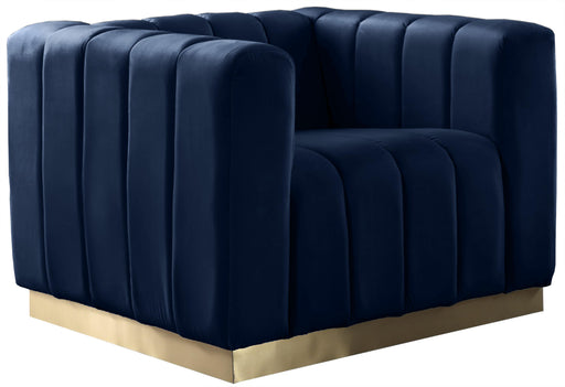Marlon Navy Velvet Chair - Furniture Stars (Chicago, IL)