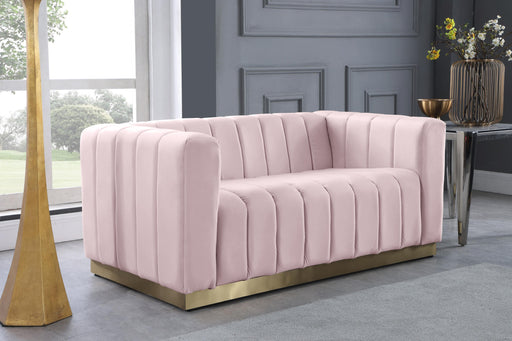 Marlon Pink Velvet Loveseat - Furniture Stars (Chicago, IL)