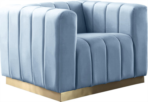 Marlon Sky Blue Velvet Chair - Furniture Stars (Chicago, IL)