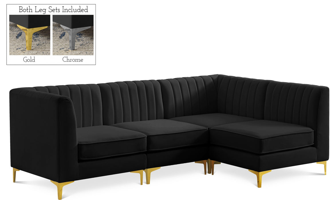 Alina Black Velvet Modular Sectional - Furniture Stars (Chicago, IL)