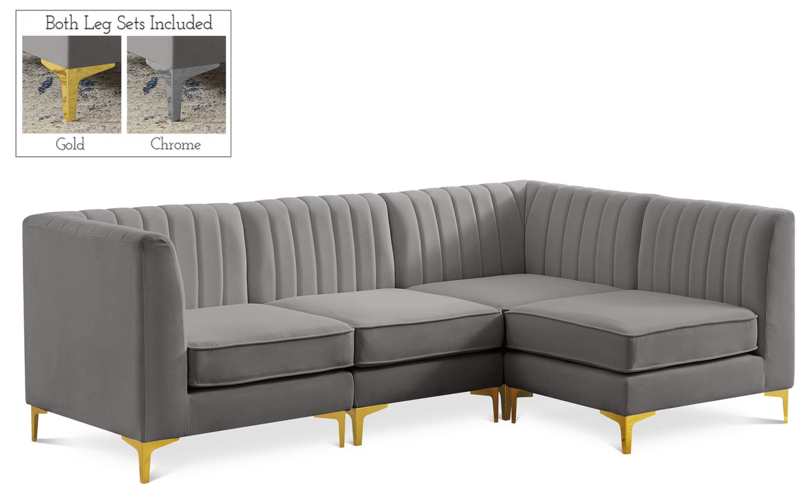 Alina Grey Velvet Modular Sectional - Furniture Stars (Chicago, IL)