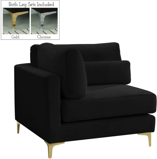 Julia Black Velvet Modular Corner Chair - Furniture Stars (Chicago, IL)