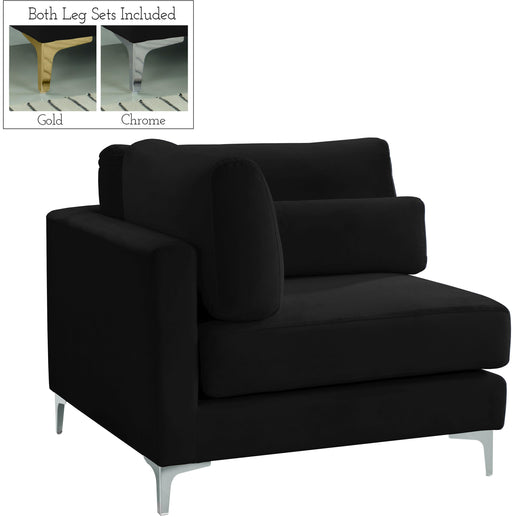 Julia Black Velvet Modular Corner Chair - Furniture Stars (Chicago, IL)