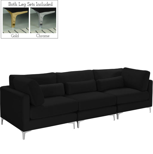 Julia Black Velvet Modular Sofa (3 Boxes) - Furniture Stars (Chicago, IL)