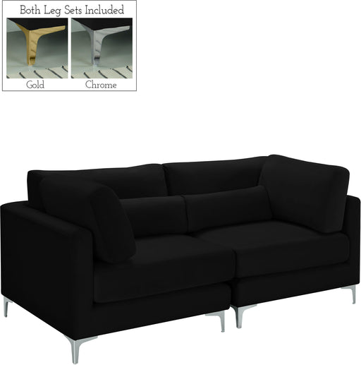 Julia Black Velvet Modular Sofa - Furniture Stars (Chicago, IL)