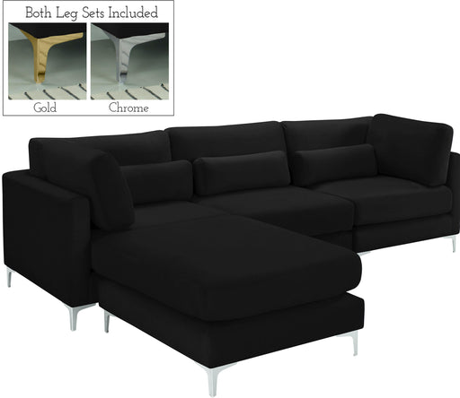Julia Black Velvet Modular Sectional (4 Boxes) - Furniture Stars (Chicago, IL)