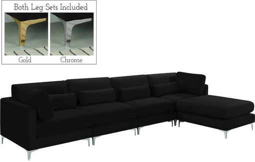Julia Black Velvet Modular Sectional (5 Boxes) - Furniture Stars (Chicago, IL)