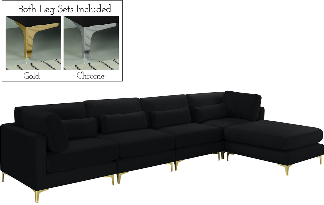 Julia Black Velvet Modular Sectional (5 Boxes) - Furniture Stars (Chicago, IL)