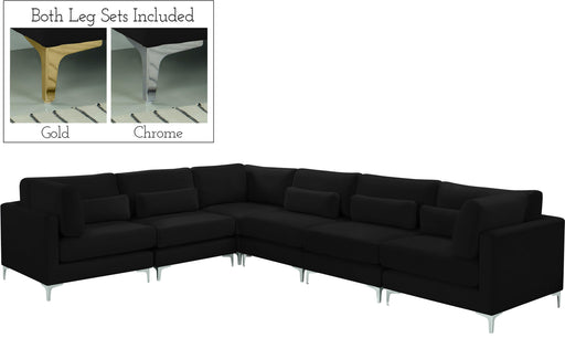 Julia Black Velvet Modular Sectional (6 Boxes) - Furniture Stars (Chicago, IL)