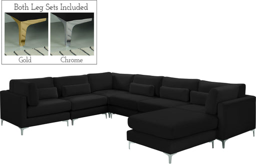 Julia Black Velvet Modular Sectional (7 Boxes) - Furniture Stars (Chicago, IL)