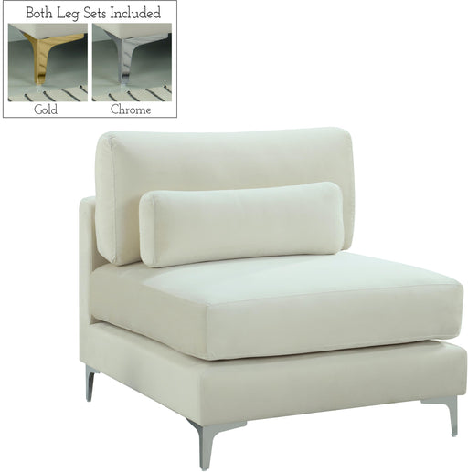 Julia Cream Velvet Modular Armless Chair - Furniture Stars (Chicago, IL)
