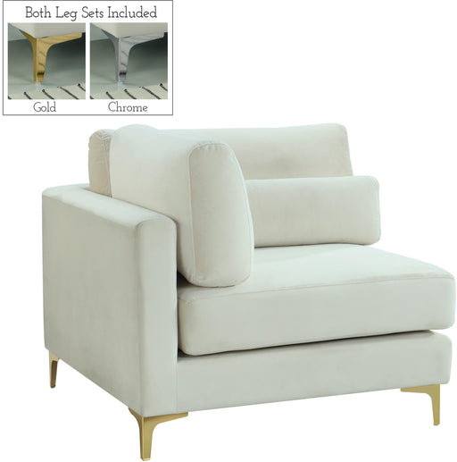 Julia Cream Velvet Modular Corner Chair - Furniture Stars (Chicago, IL)