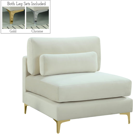 Julia Cream Velvet Modular Armless Chair - Furniture Stars (Chicago, IL)
