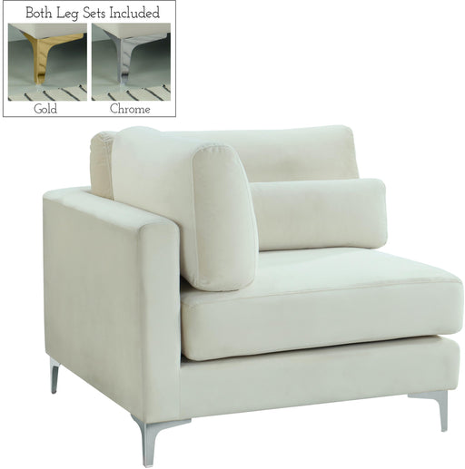 Julia Cream Velvet Modular Corner Chair - Furniture Stars (Chicago, IL)
