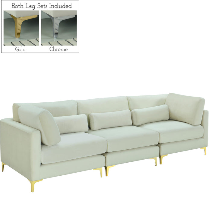 Julia Cream Velvet Modular Sofa (3 Boxes) - Furniture Stars (Chicago, IL)