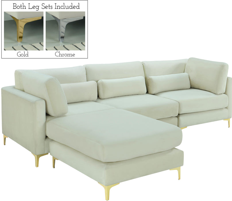 Julia Cream Velvet Modular Sectional (4 Boxes) - Furniture Stars (Chicago, IL)