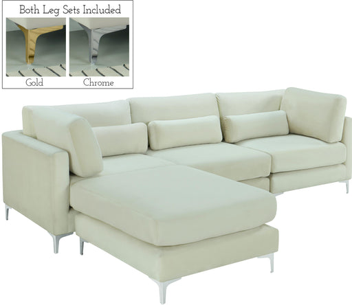 Julia Cream Velvet Modular Sectional (4 Boxes) - Furniture Stars (Chicago, IL)