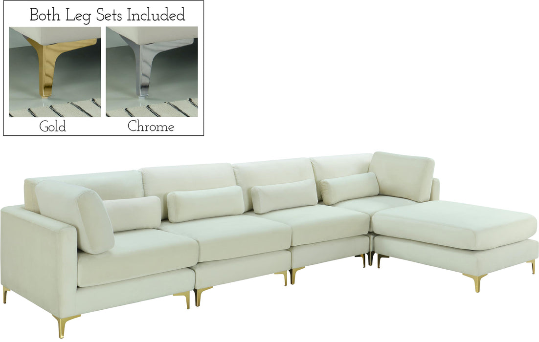 Julia Cream Velvet Modular Sectional (5 Boxes) - Furniture Stars (Chicago, IL)