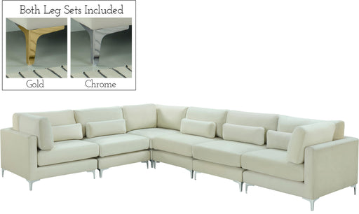 Julia Cream Velvet Modular Sectional (6 Boxes) - Furniture Stars (Chicago, IL)