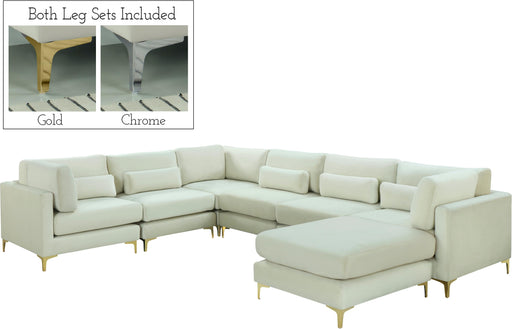 Julia Cream Velvet Modular Sectional (7 Boxes) - Furniture Stars (Chicago, IL)