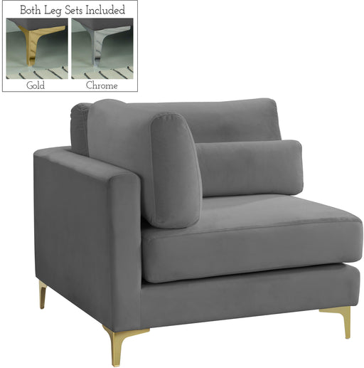Julia Grey Velvet Modular Corner Chair - Furniture Stars (Chicago, IL)