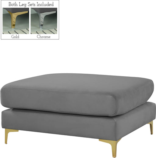 Julia Grey Velvet Modular Ottoman - Furniture Stars (Chicago, IL)