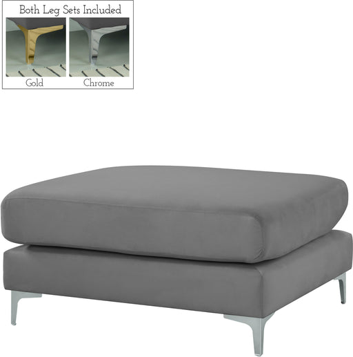 Julia Grey Velvet Modular Ottoman - Furniture Stars (Chicago, IL)