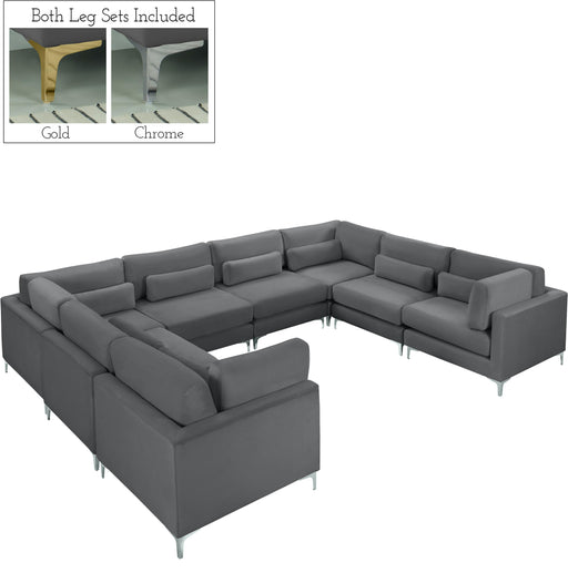 Julia Grey Velvet Modular Sectional (8 Boxes) - Furniture Stars (Chicago, IL)