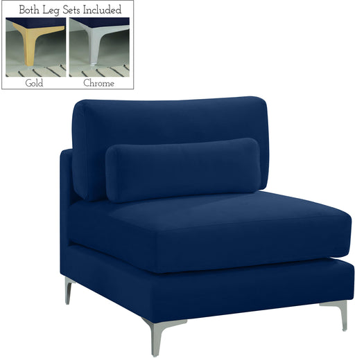 Julia Navy Velvet Modular Armless Chair - Furniture Stars (Chicago, IL)
