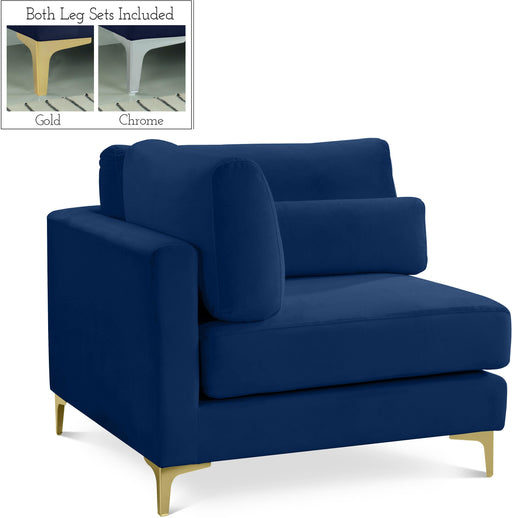 Julia Navy Velvet Modular Corner Chair - Furniture Stars (Chicago, IL)