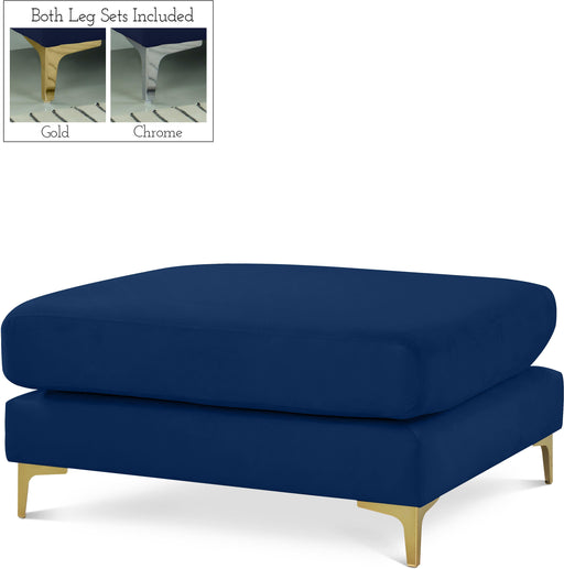 Julia Navy Velvet Modular Ottoman - Furniture Stars (Chicago, IL)
