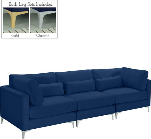 Julia Navy Velvet Modular Sofa (3 Boxes) - Furniture Stars (Chicago, IL)