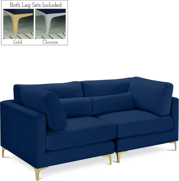 Julia Navy Velvet Modular Sofa - Furniture Stars (Chicago, IL)