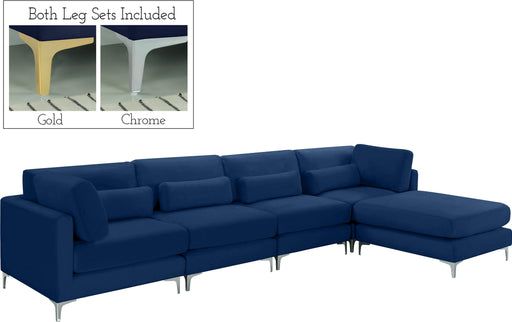 Julia Navy Velvet Modular Sectional (5 Boxes) - Furniture Stars (Chicago, IL)