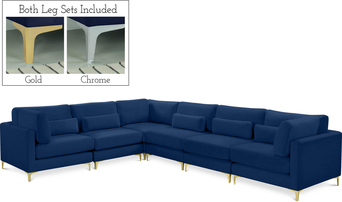 Julia Navy Velvet Modular Sectional (6 Boxes) - Furniture Stars (Chicago, IL)