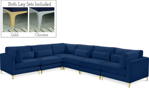 Julia Navy Velvet Modular Sectional (6 Boxes) - Furniture Stars (Chicago, IL)