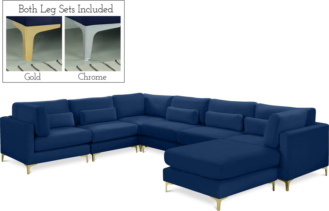 Julia Navy Velvet Modular Sectional (7 Boxes) - Furniture Stars (Chicago, IL)