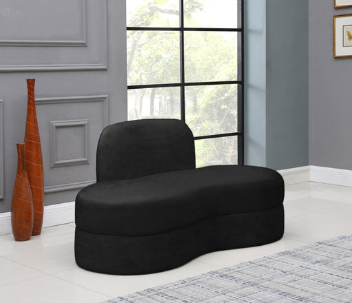 Mitzy Black Velvet Loveseat - Furniture Stars (Chicago, IL)