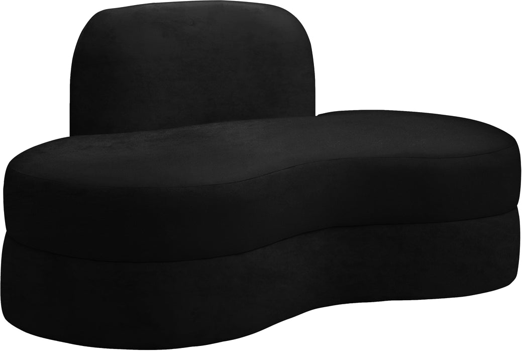 Mitzy Black Velvet Loveseat - Furniture Stars (Chicago, IL)