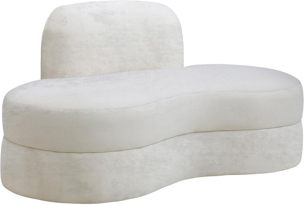 Mitzy Cream Velvet Loveseat - Furniture Stars (Chicago, IL)