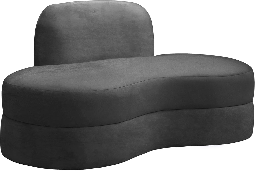 Mitzy Grey Velvet Loveseat - Furniture Stars (Chicago, IL)