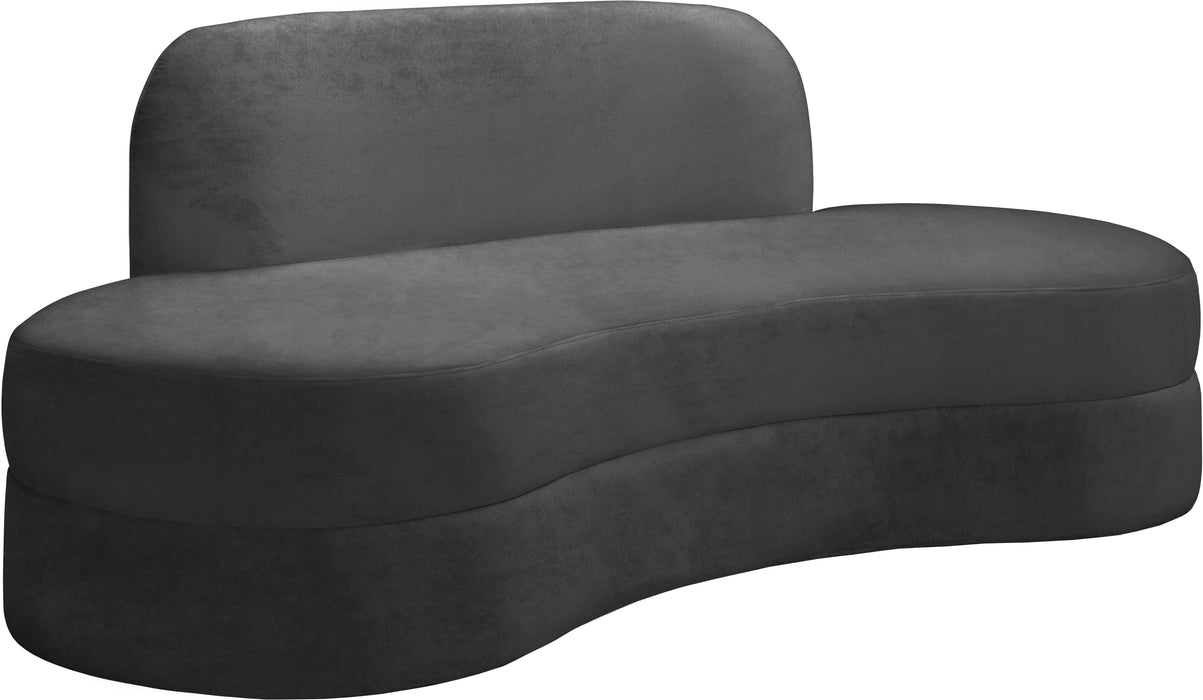 Mitzy Grey Velvet Sofa - Furniture Stars (Chicago, IL)