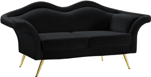 Lips Black Velvet Loveseat - Furniture Stars (Chicago, IL)