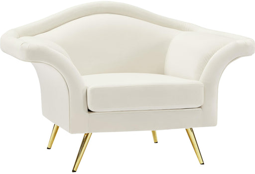 Lips Cream Velvet Chair - Furniture Stars (Chicago, IL)