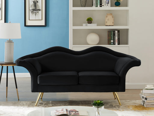 Lips Black Velvet Loveseat - Furniture Stars (Chicago, IL)