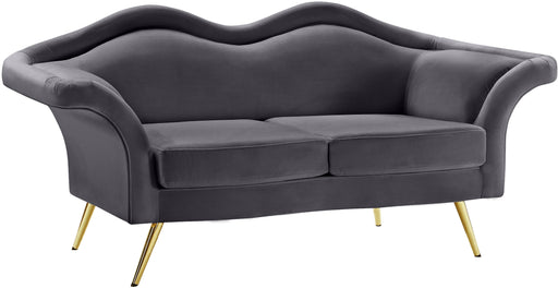Lips Grey Velvet Loveseat - Furniture Stars (Chicago, IL)